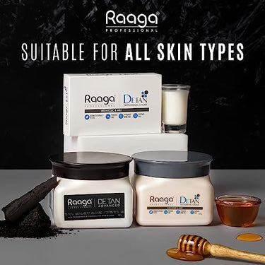 Raaga Professional De-Tan Pack | Tan Removal Cream with Kojic and Milk | Dermatologically Tested, Peroxide Free, Hydroquinone Free, Sulphate Free (500 gm) (Pack of 4)
